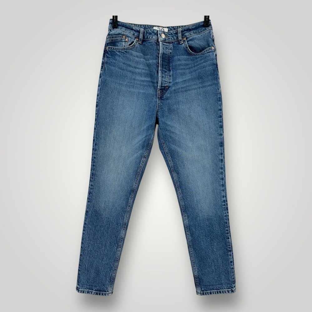 We The Free Jeans Womans 30x29‎ Button Fly High Waisted Free People Blue Denim